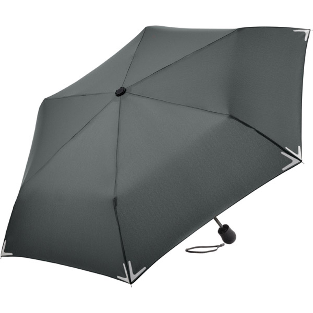FARE Mini-Taschenschirm Safebrella® LED-Lampe grau